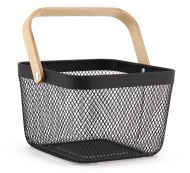 Create Home metallikori puukahvalla 24,5 cm musta