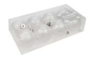 Joulupallo 6 cm 8 kpl/pkt valkoinen