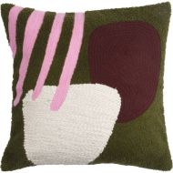 Kookos brodeerattu tyynynpäällinen vihreä 45x45 cm