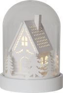 Pöytäkoriste Kupol talo 17,5 cm valkoinen